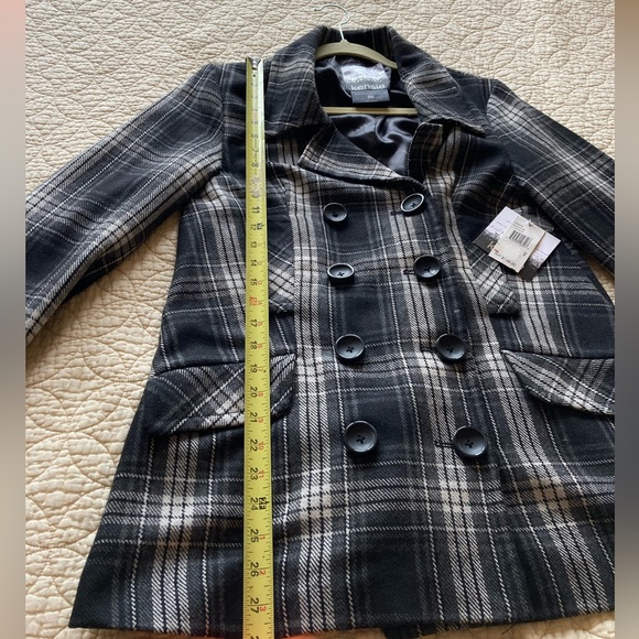 Kensie NWT Black, White, Grey Pea Coat Size medium Perfect for the Season 🖤🩶🤍 - Picture 2 of 5